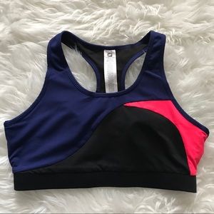 Fabletics Black Blue Pink Sports Bra Large